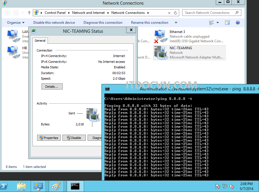 NIC Teaming Trên Windows Server 2012