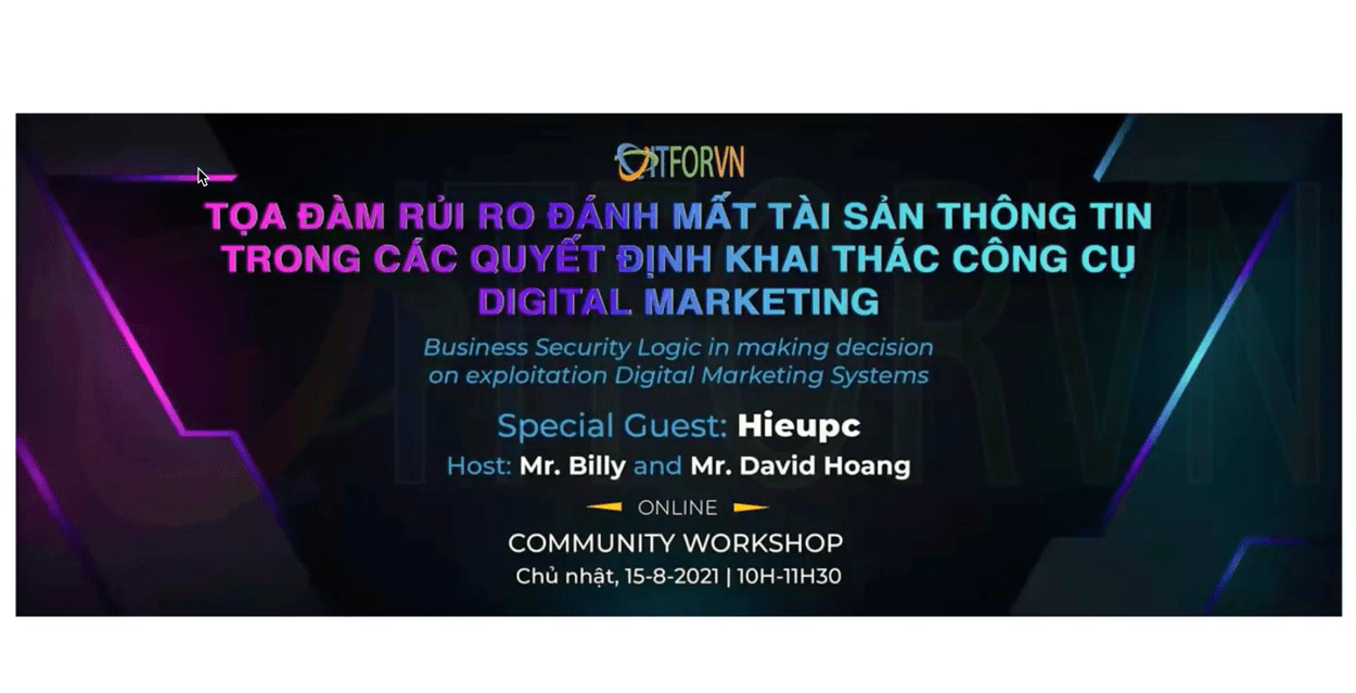 Tọa đàm Rủi ro đánh mất Tài sản TT trong các Quyết định khai thác công cụ Digital Marketing
