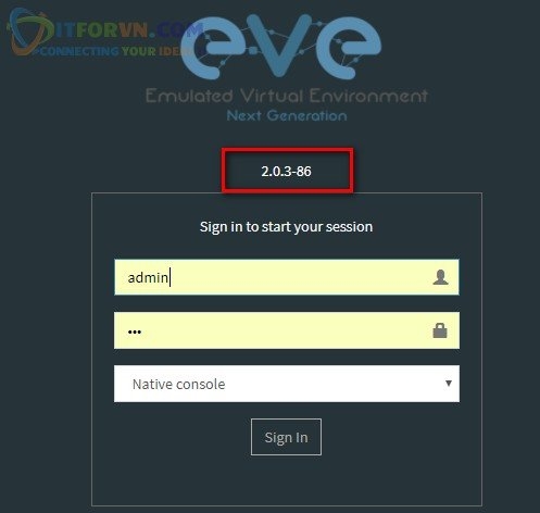 H1. Hiển thị EVE version trên Browser