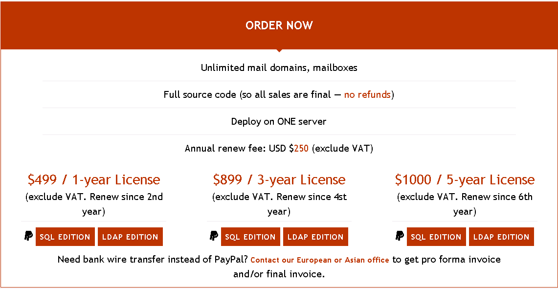 Cấu hình iRedMail Server - Bảng Giá